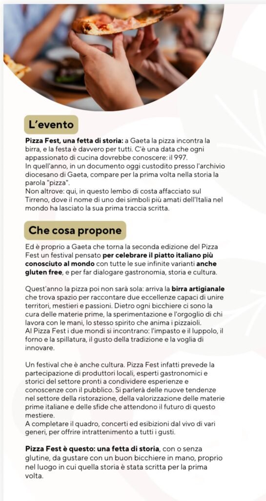 Pizza & Birra Fest Gaeta 2026: la presentazione dell'evento
